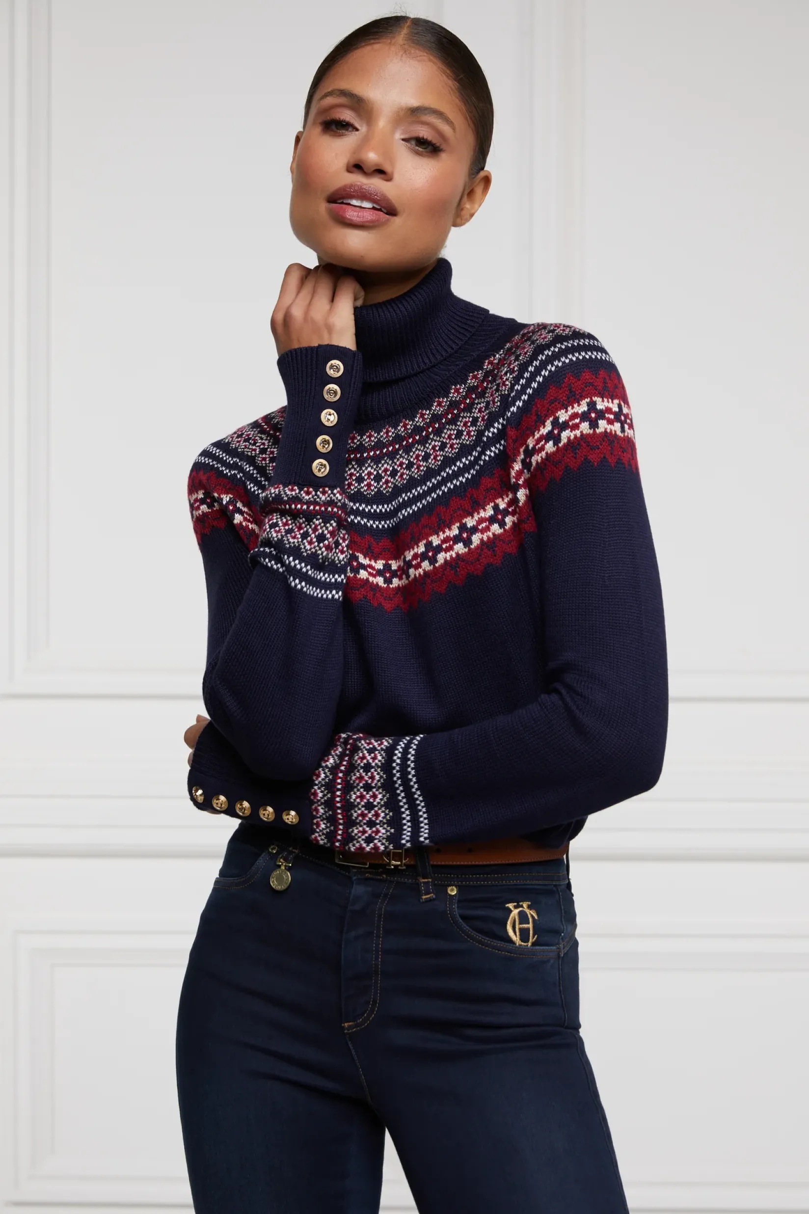 Holland Cooper Knitwear-Whistler Roll Neck Knit