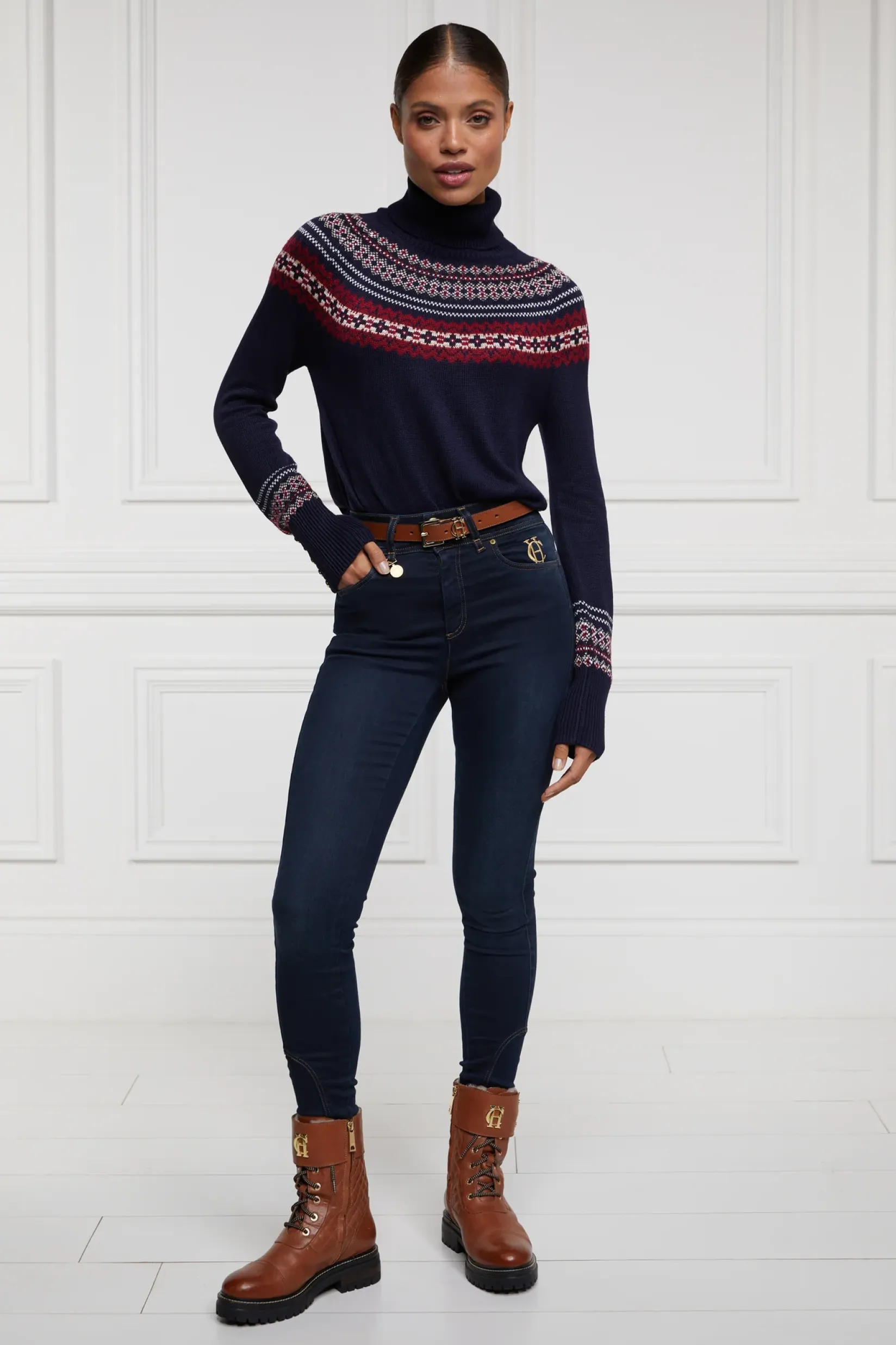 Holland Cooper Knitwear-Whistler Roll Neck Knit