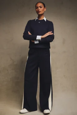 Holland Cooper Trousers|Seasonal Inspiration-Wide Leg Pant Ink Navy