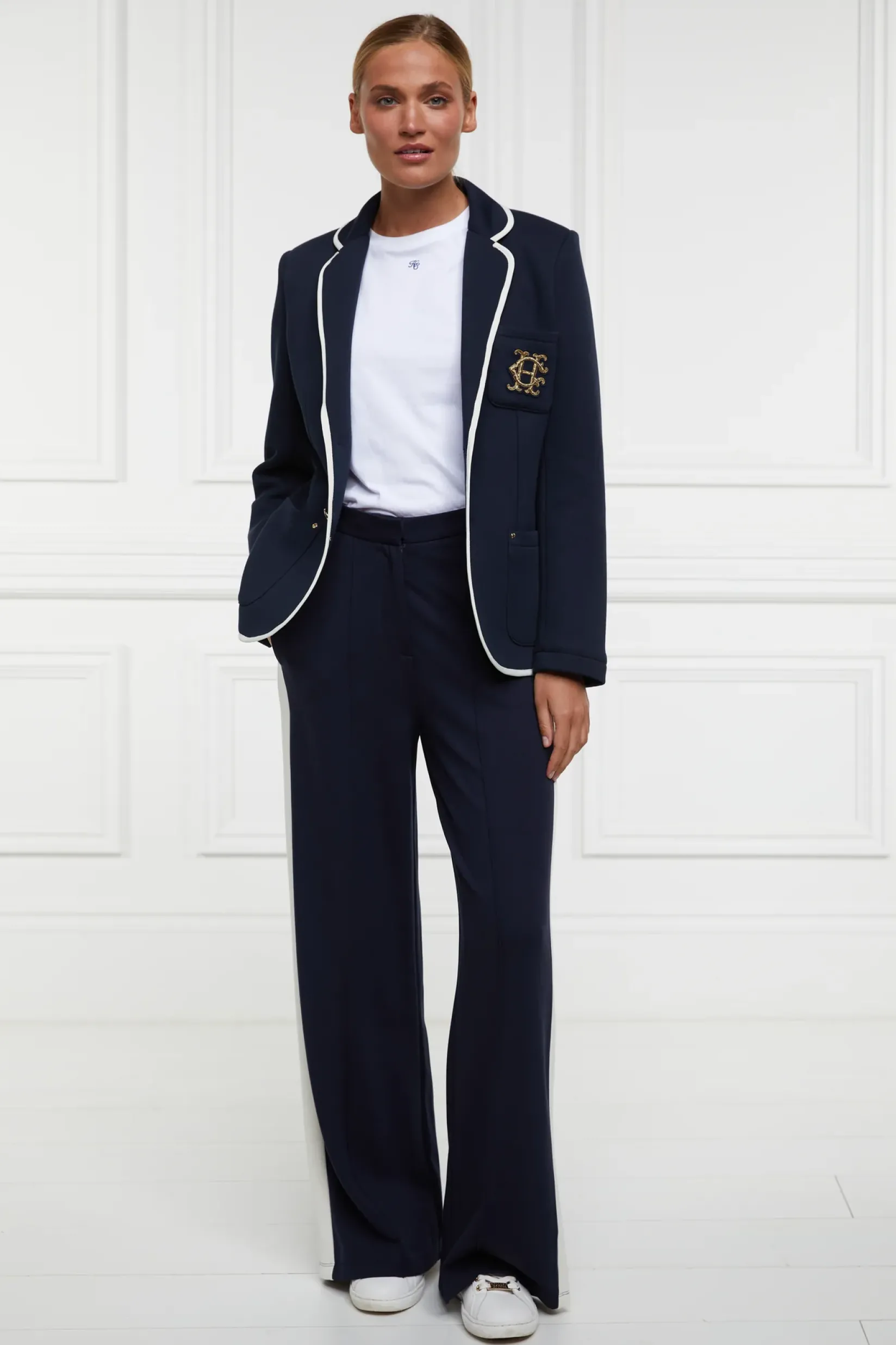 Holland Cooper Trousers|Seasonal Inspiration-Wide Leg Pant Ink Navy