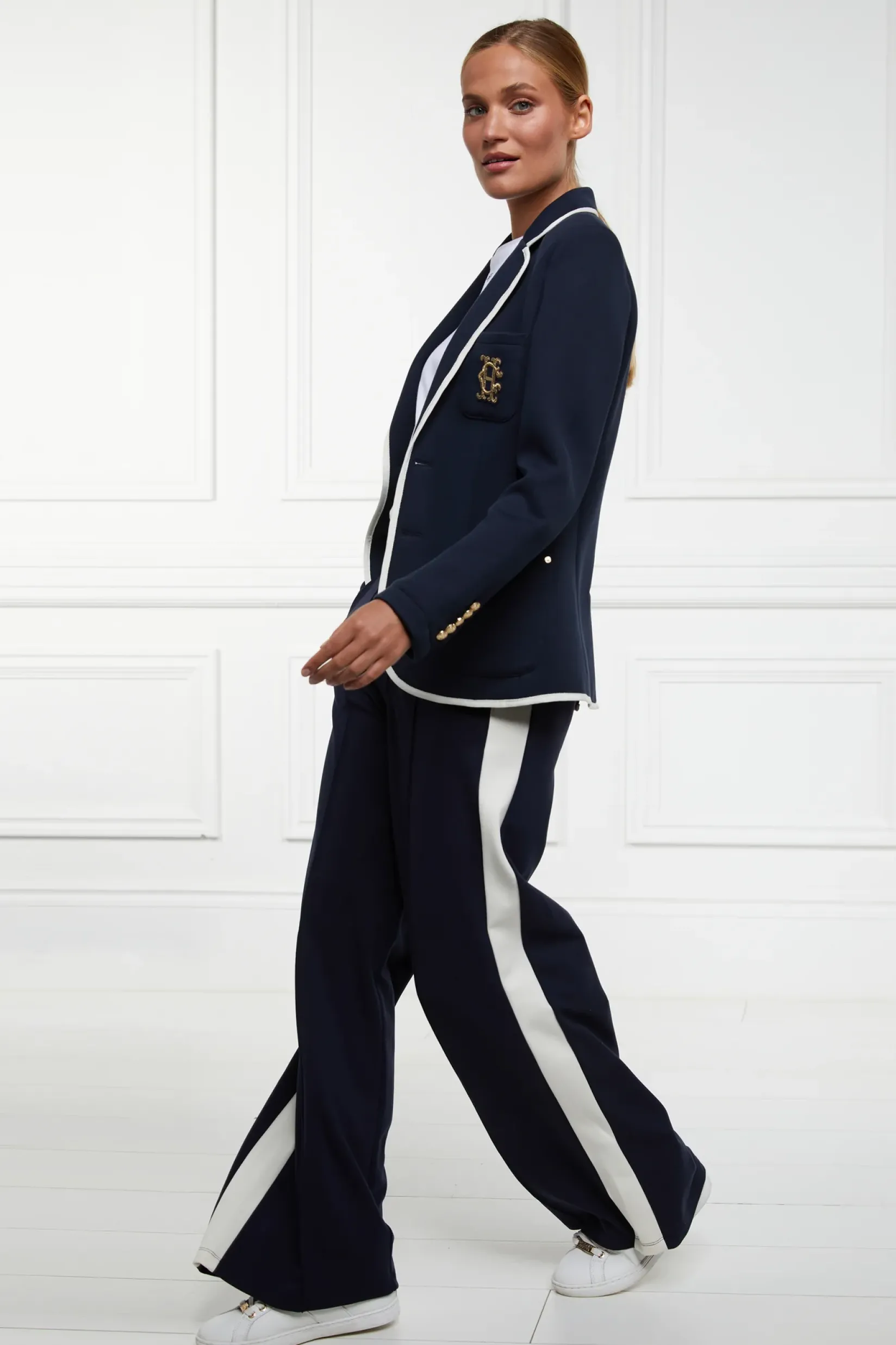 Holland Cooper Trousers|Seasonal Inspiration-Wide Leg Pant Ink Navy
