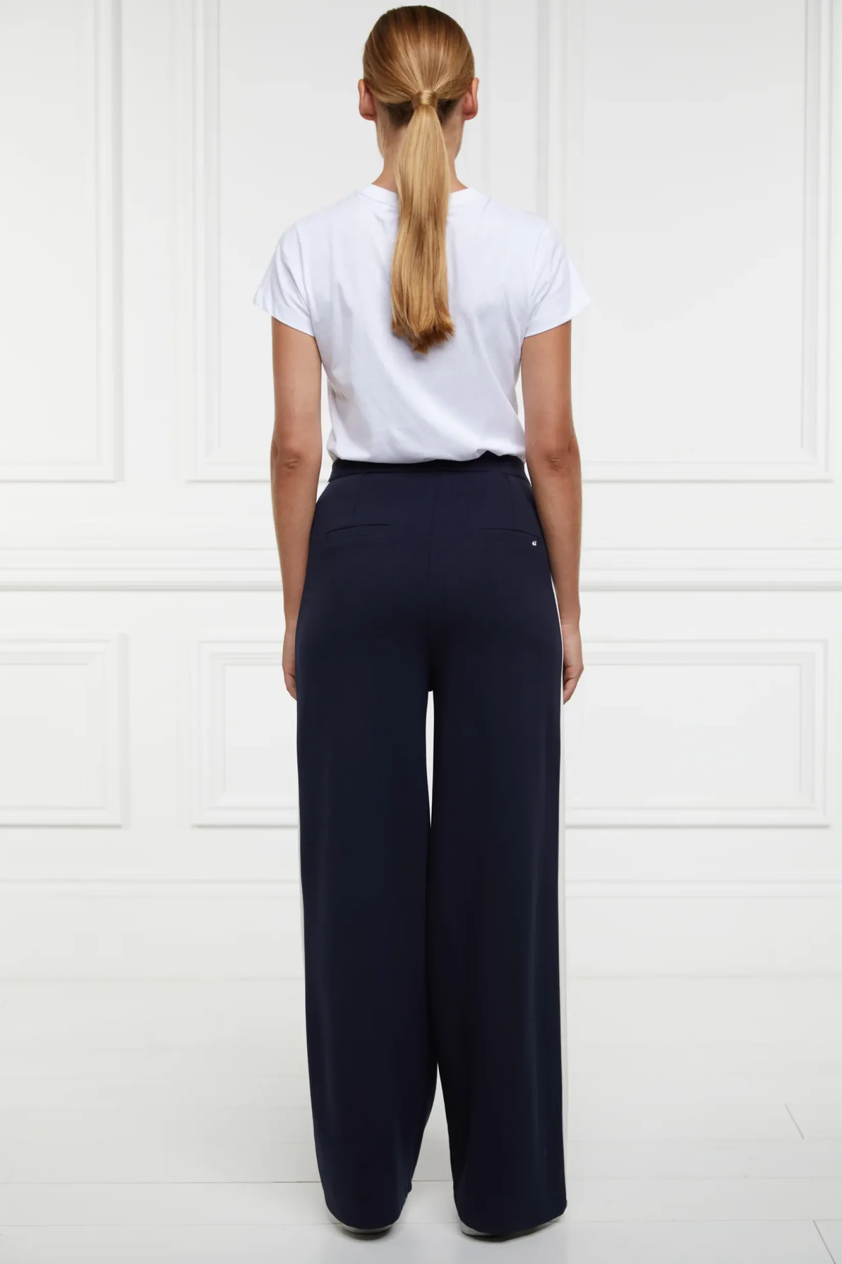Holland Cooper Trousers|Seasonal Inspiration-Wide Leg Pant Ink Navy