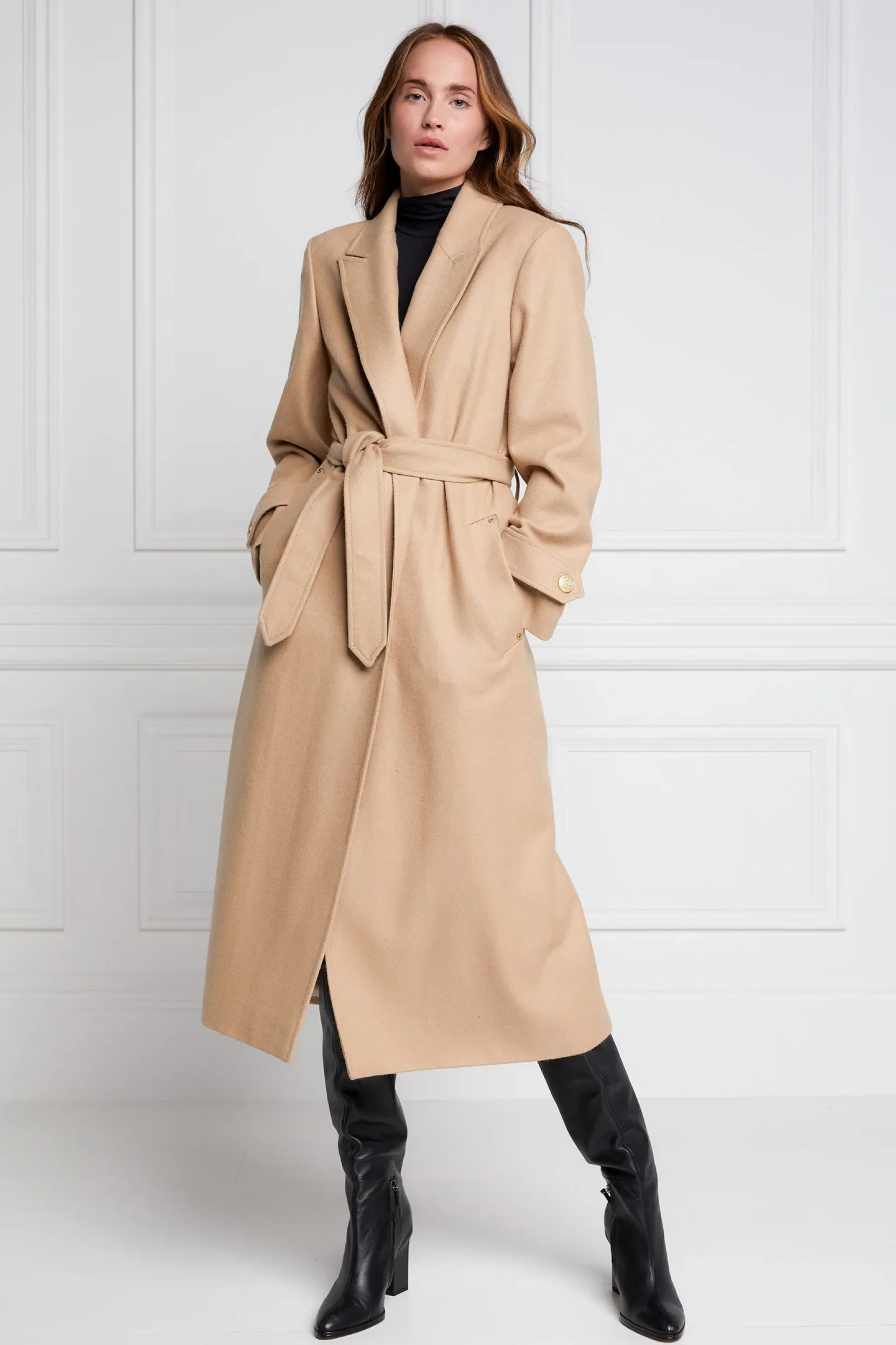 Holland Cooper Wardrobe Staples|Coats-Wrap Coat Camel