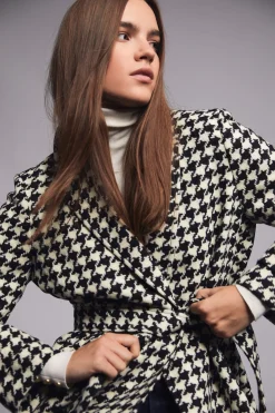 Holland Cooper Coats-Wrap Coat Large Scale Houndstooth