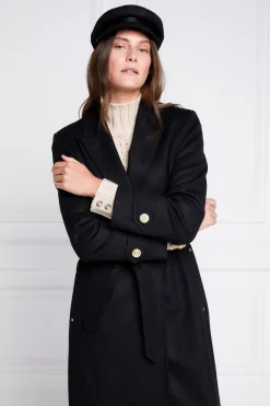 Holland Cooper Coats|In Stock Tailoring-Wrap Coat Soft Black