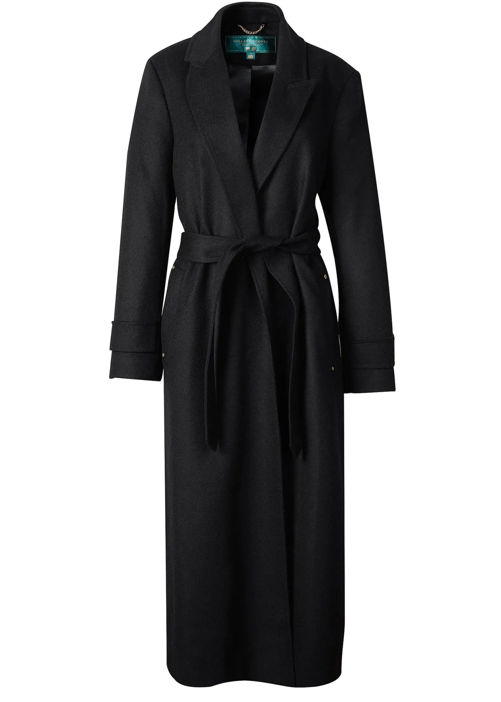 Holland Cooper Coats|In Stock Tailoring-Wrap Coat Soft Black
