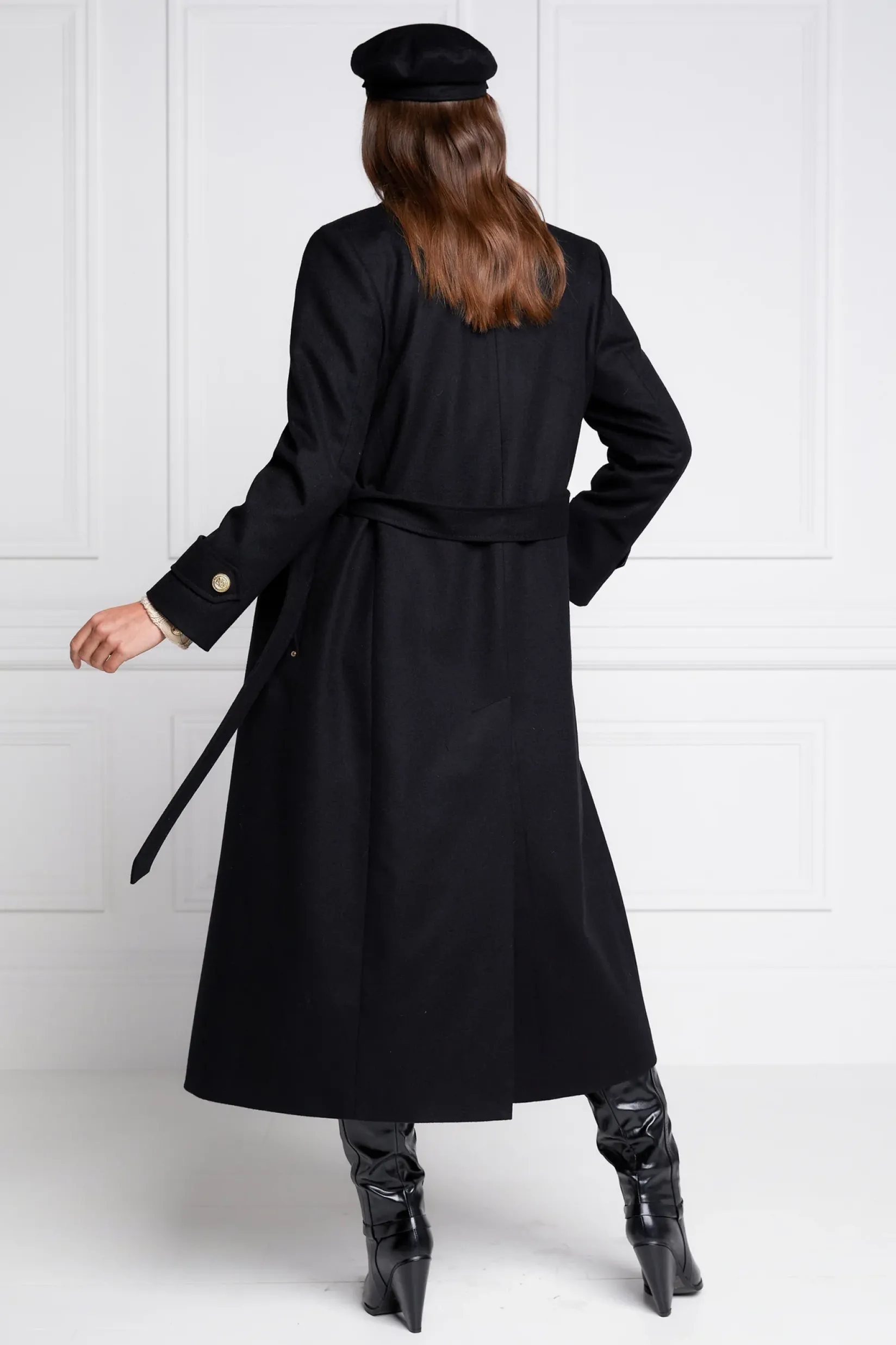Holland Cooper Coats|In Stock Tailoring-Wrap Coat Soft Black