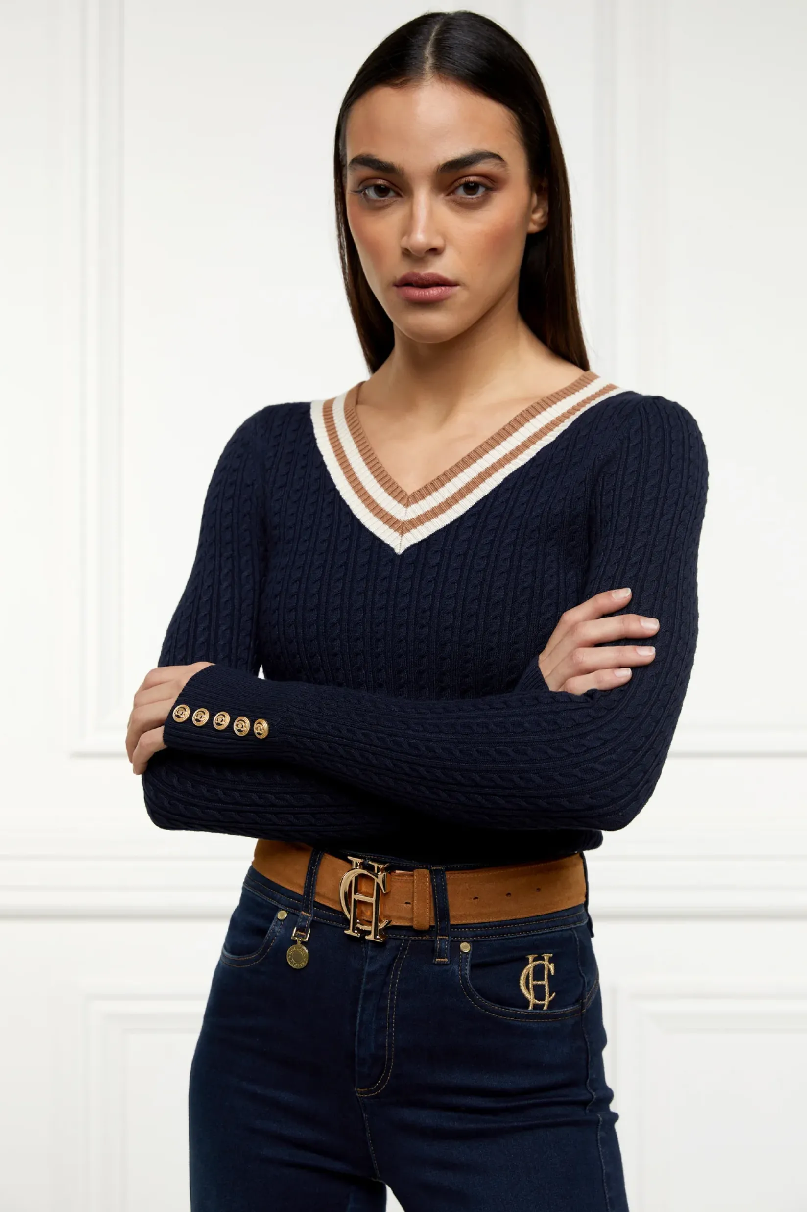 Holland Cooper Knitwear|Shop By Product-Zoe Knit Ink Navy